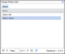 Change Primary User screen
				  